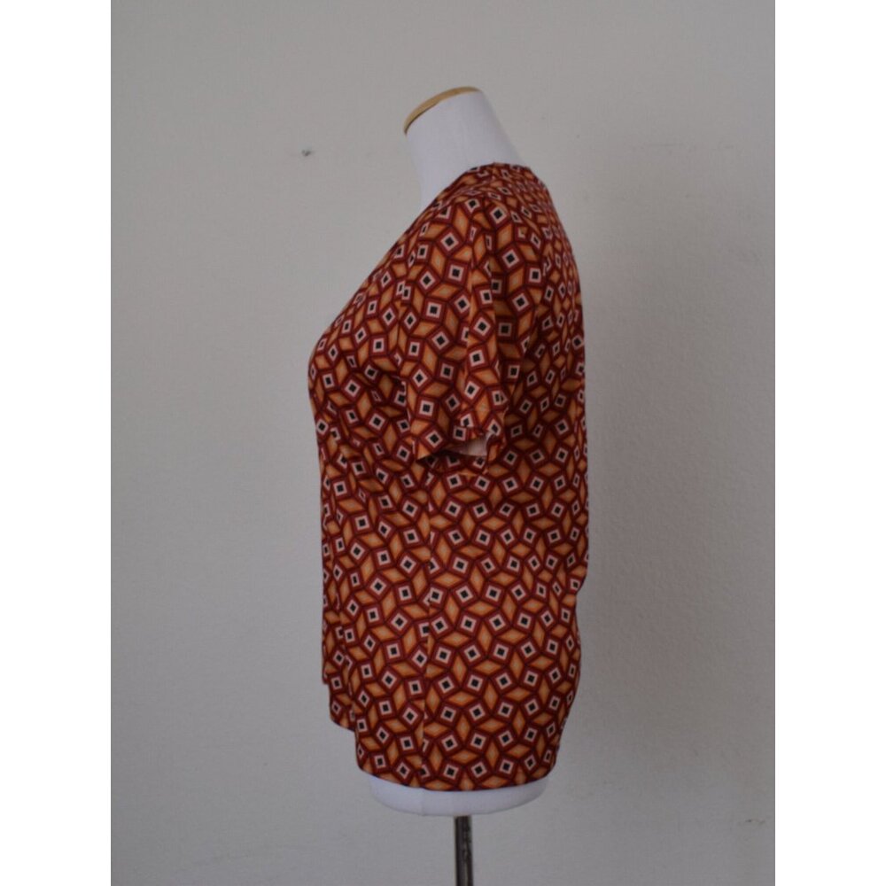 Vintage 80s Polyester Geometric Top - Picture 4 of 11